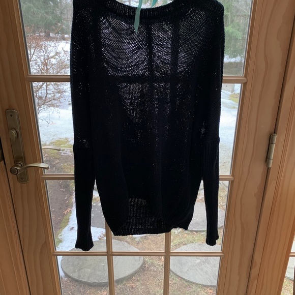 LF Black Oversized Long Detail Back Sweater - Picture 3 of 7